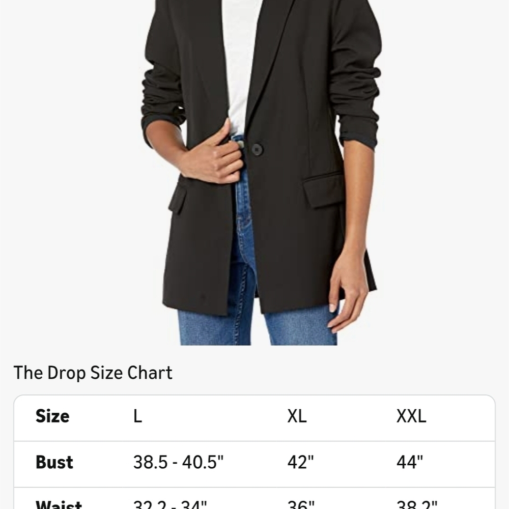 The Drop Women's Blake Long Blazer S Black NWT Retail $75 - Picture 3 of 10